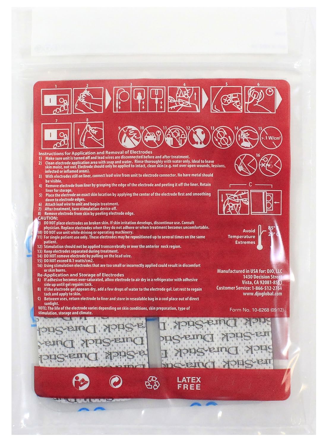 Electrodos Rectangulares 5x9cm. Dura-Stick® Plus Chattanooga