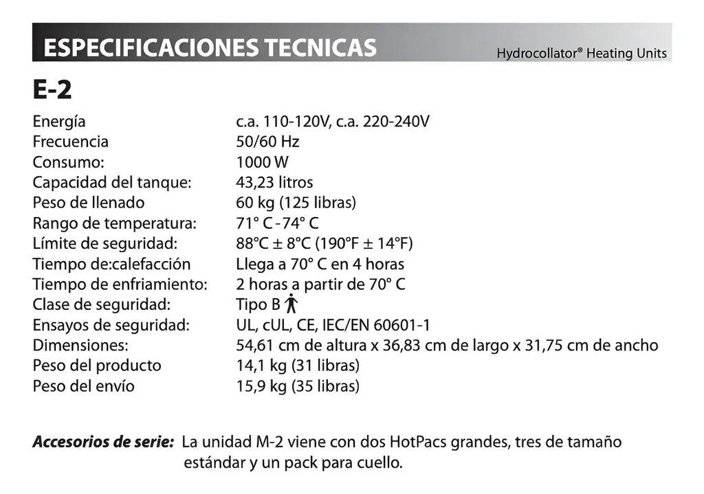 Compresero Caliente Chattanooga® Hydrocollator