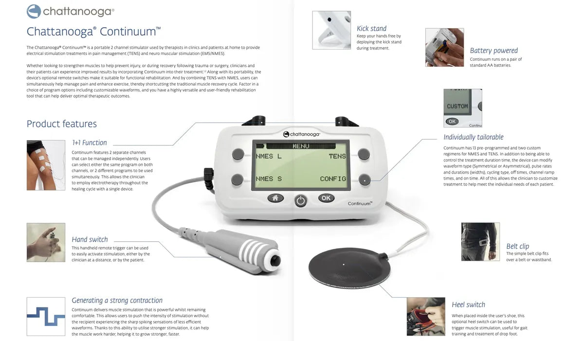 Electroestimulador Portátil Continuum® Kit Chattanooga